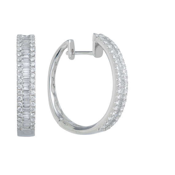 Baguette Diamond Loop Earrings