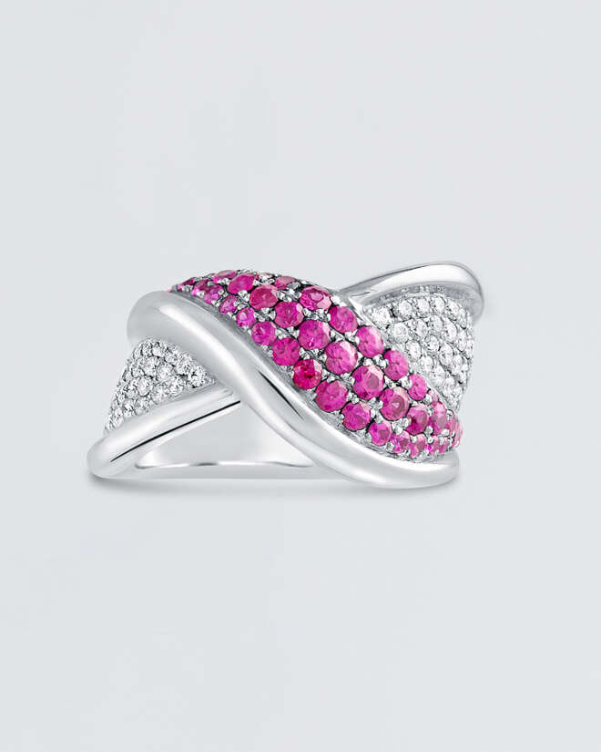 Pink Sapphire Overlay Ring