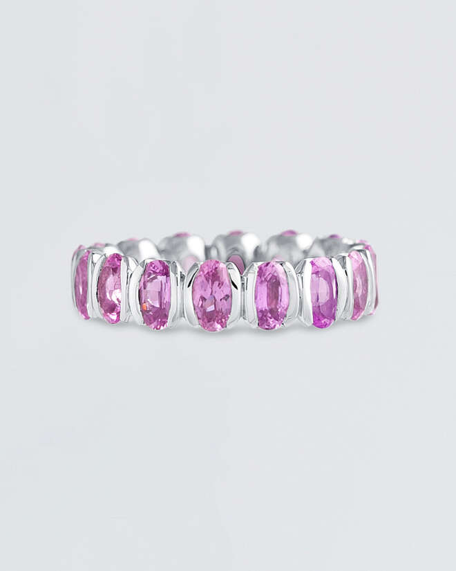 Pink Sapphire Link Ring