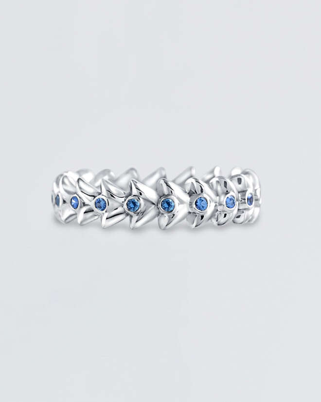 Light Blue Sapphire Arrow Ring