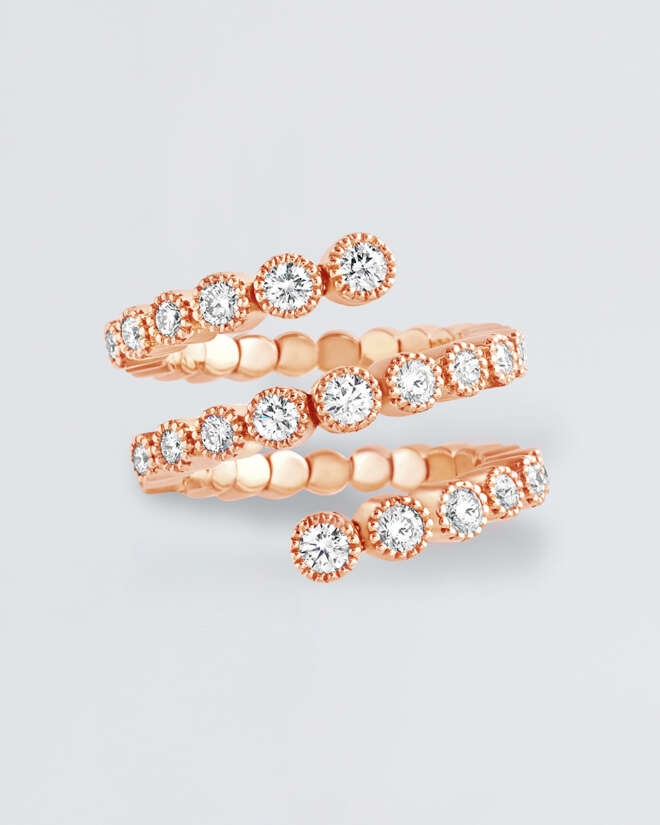 Diamond Studded Swirl Ring