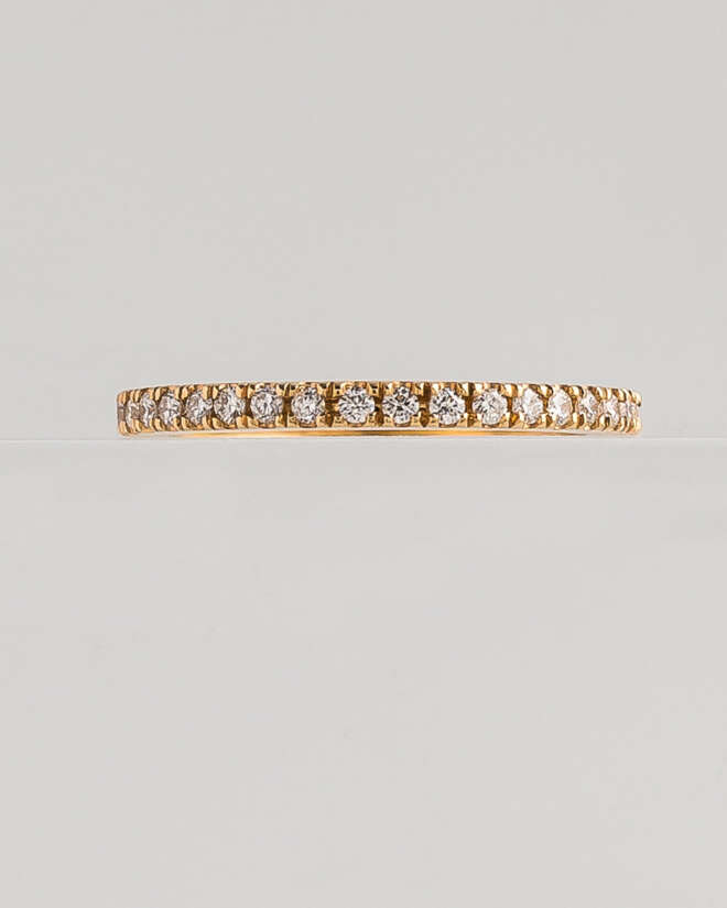 Yellow Gold Ring Fitted With Diamonds