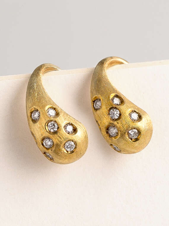 Yellow Gold Diamond Nest Earrings
