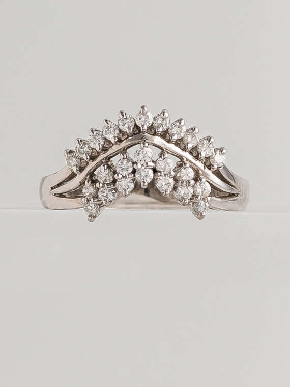Crowned White Gold Diamond Ring