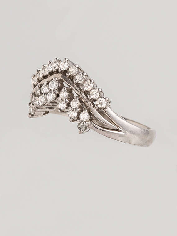 Crowned White Gold Diamond Ring