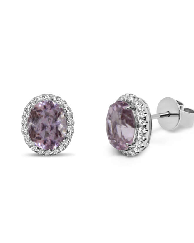 Blush Pink Morganite & Diamond Earrings